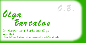 olga bartalos business card